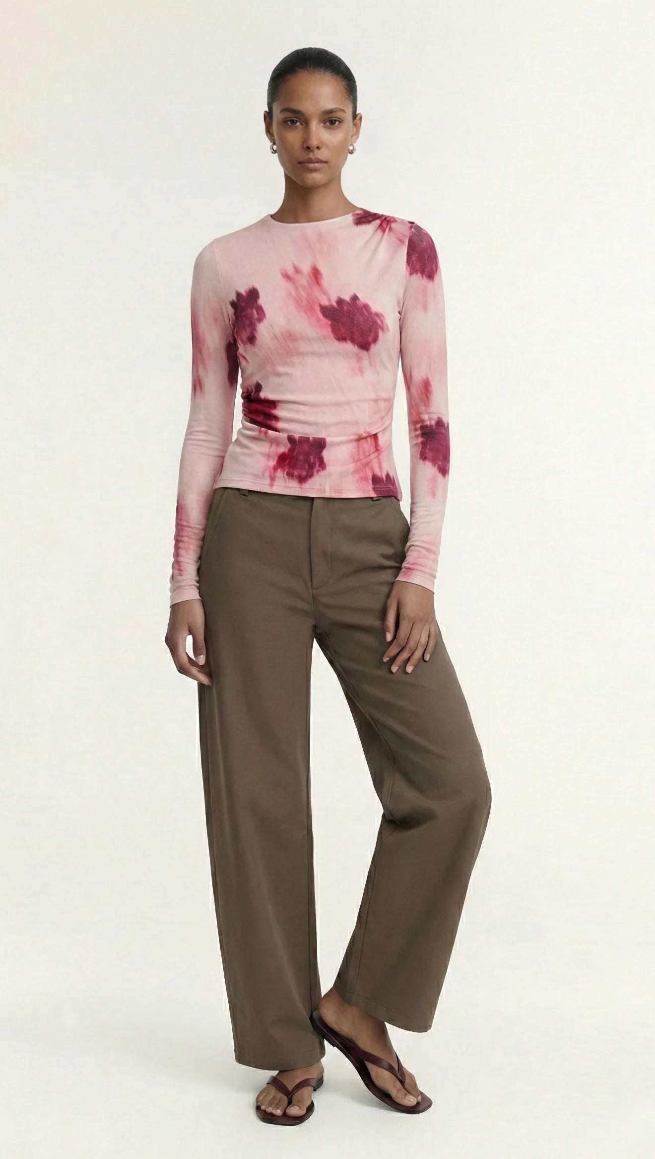 STAPLE THE LABEL - OPHYRIA LONG SLEEVE MESH TOP - BLURRED ROSE