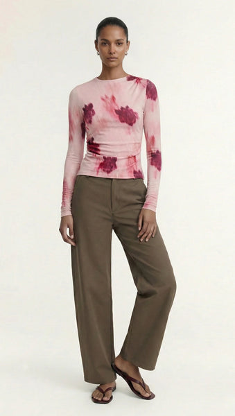 STAPLE THE LABEL - OPHYRIA LONG SLEEVE MESH TOP - BLURRED ROSE
