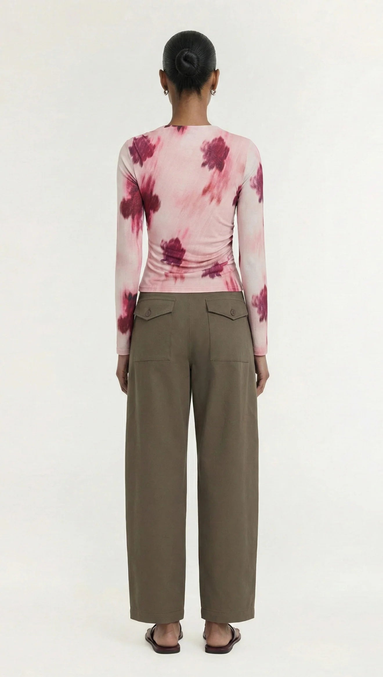 STAPLE THE LABEL - OPHYRIA LONG SLEEVE MESH TOP - BLURRED ROSE