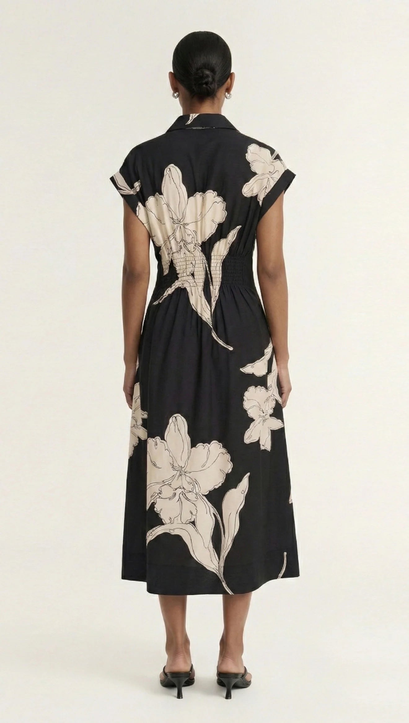 STAPLE THE LABEL - VEDA MIDI DRESS - BLACK/CREAM FLORAL