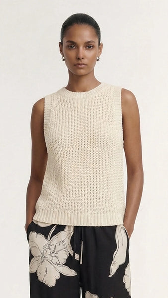 STAPLE THE LABEL - COVE KNIT TANK - NATURAL BEIGE