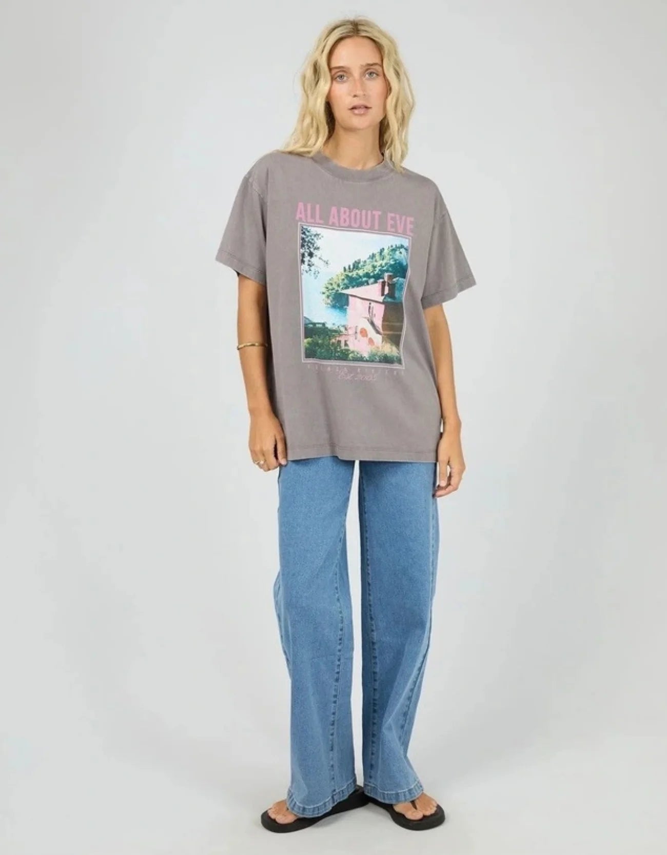 ALL ABOUT EVE - PROVENCE RELAXED TEE - CHARCOAL