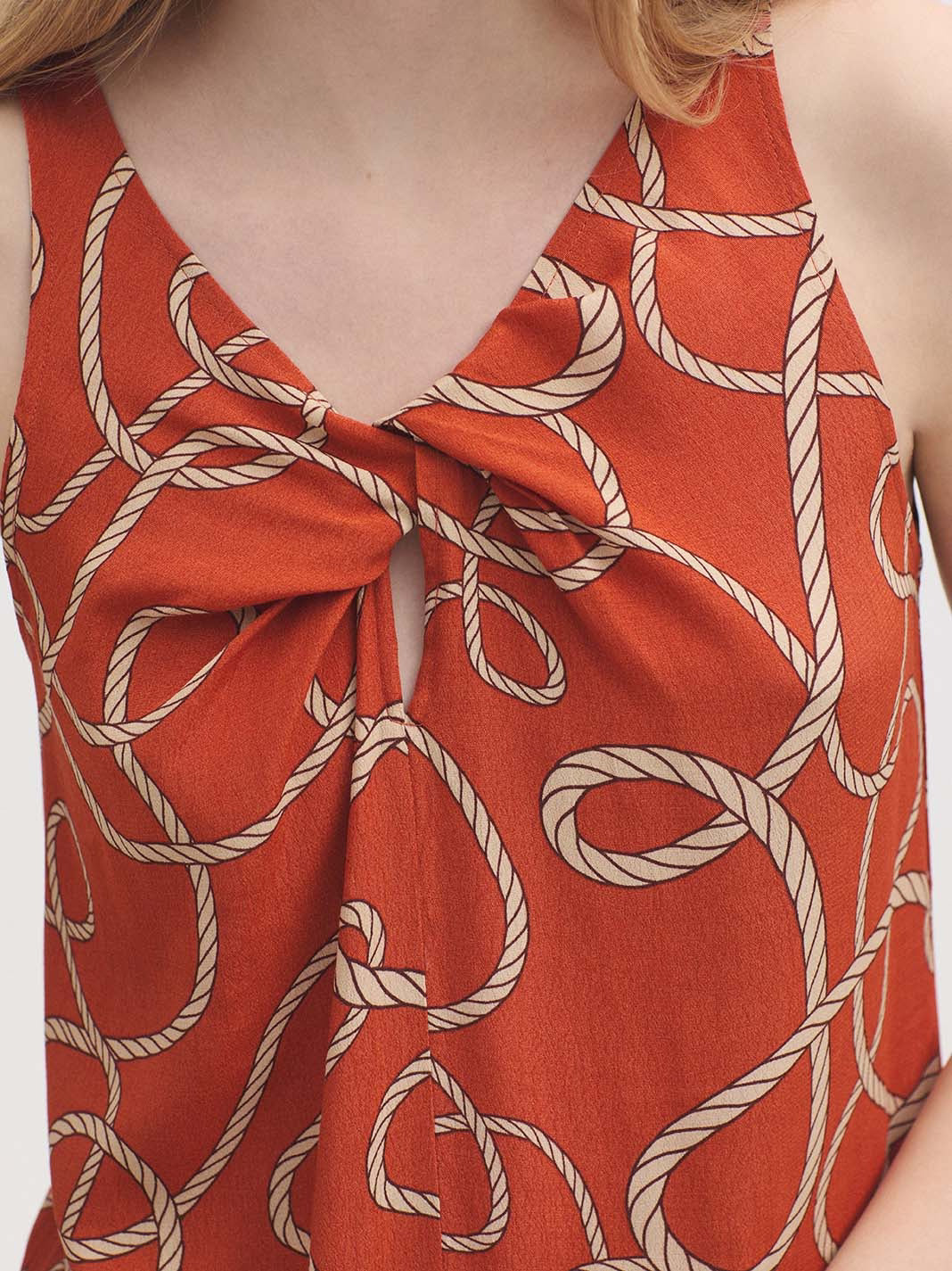 NICE THINGS PALOMA S - ANCHOR ROPES DRESS - CHESTNUT