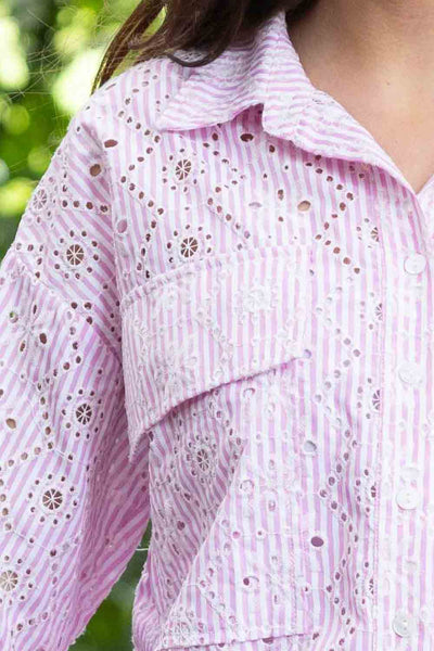 Charlo Viola Shirt - Pink Stripe