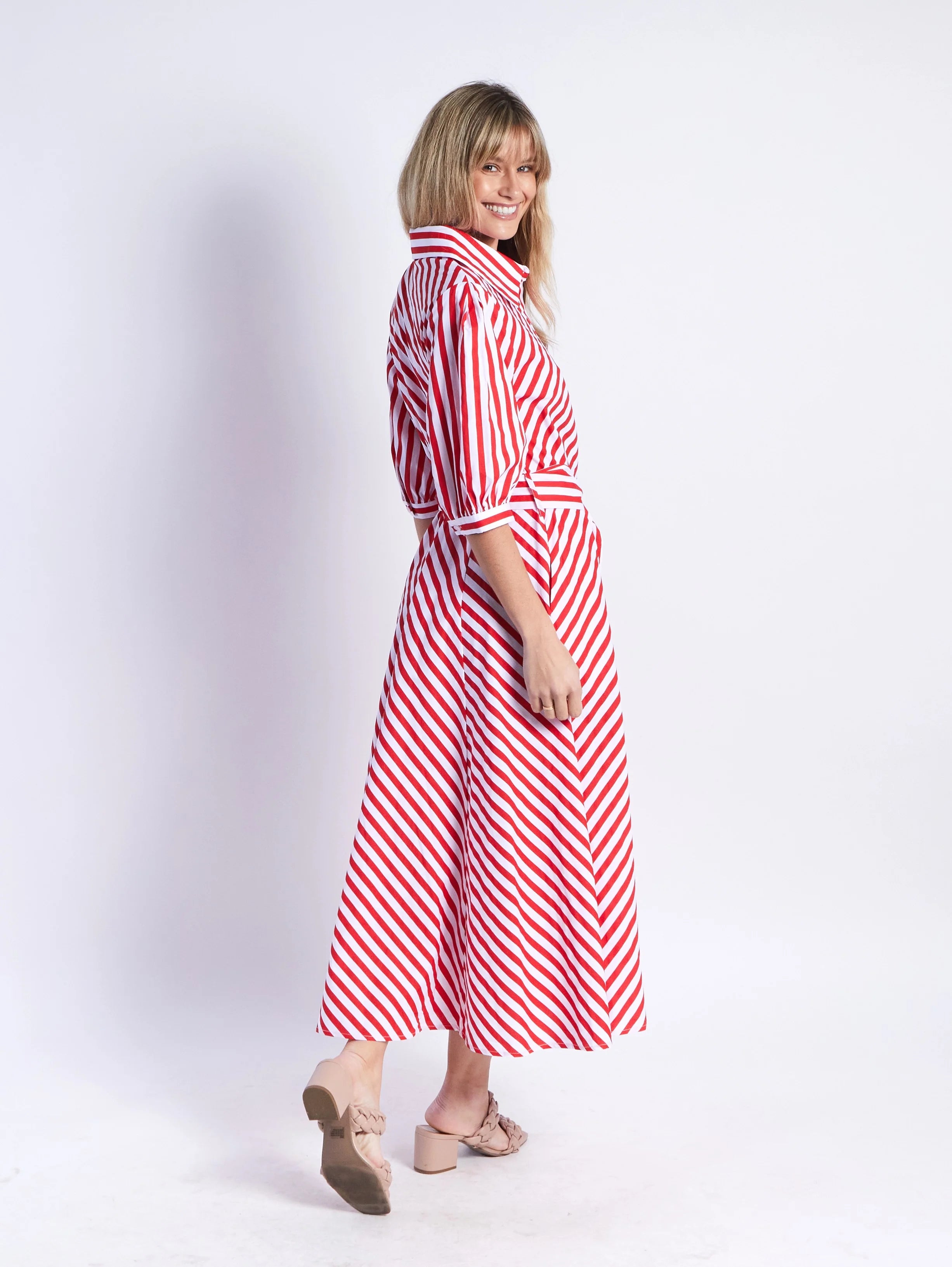 LEONI - BIANCA DRESS - RED STRIPE