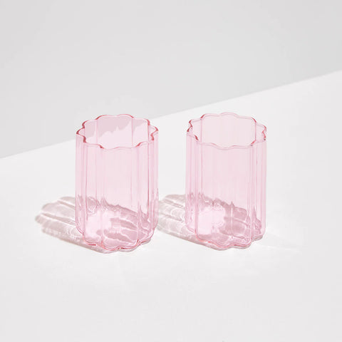 Fazeek Wave Glasses Set Of 2 Pink