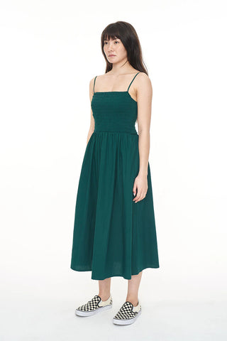 HUFFER - CRUISE LOU MIDI DRESS - JEWEL GREEN