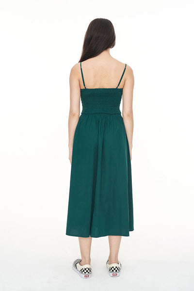 HUFFER - CRUISE LOU MIDI DRESS - JEWEL GREEN