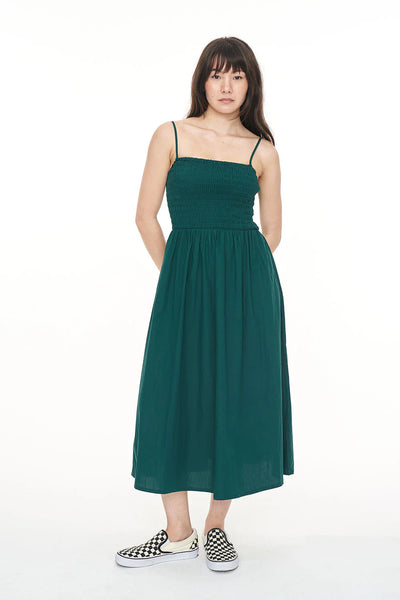 HUFFER - CRUISE LOU MIDI DRESS - JEWEL GREEN