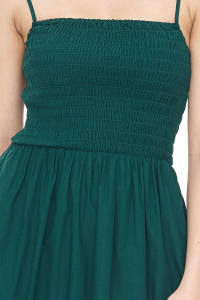 HUFFER - CRUISE LOU MIDI DRESS - JEWEL GREEN