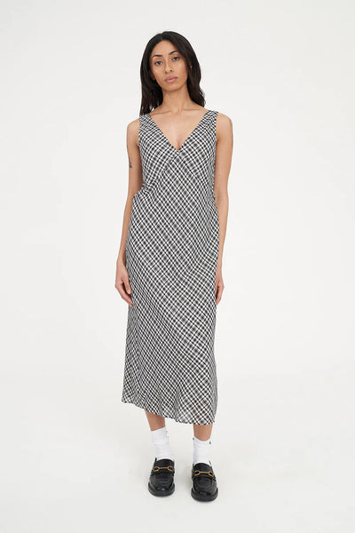 HUFFER - ROONEY MIDI DRESS - BLACK/CHALK