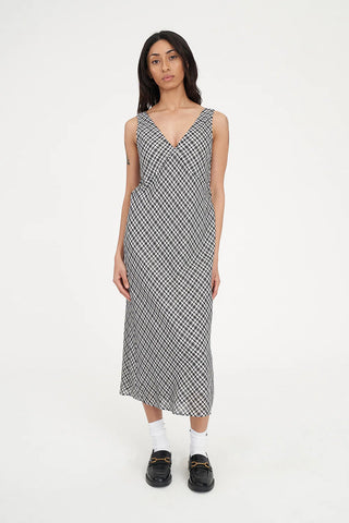 HUFFER - ROONEY MIDI DRESS - BLACK/CHALK