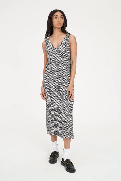 HUFFER - ROONEY MIDI DRESS - BLACK/CHALK