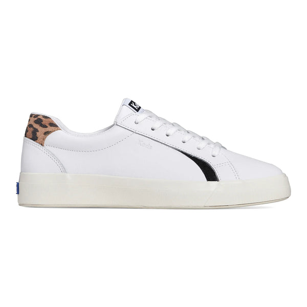 KEDS - PURSUIT LEATHER TRAINERS - WHITE/TAN