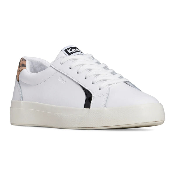 KEDS - PURSUIT LEATHER TRAINERS - WHITE/TAN