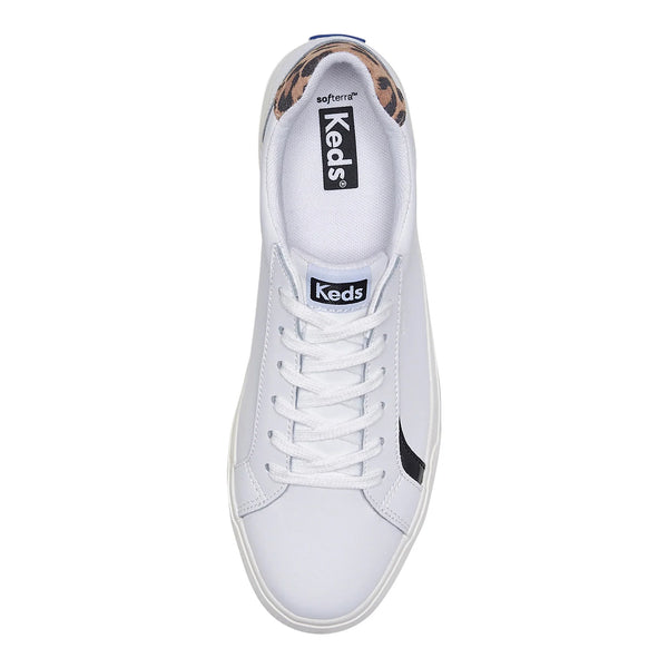 KEDS - PURSUIT LEATHER TRAINERS - WHITE/TAN