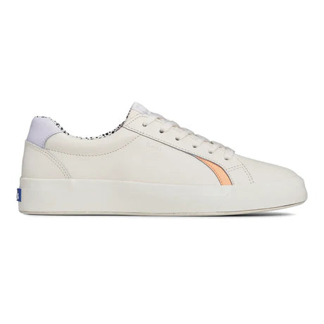 KEDS - PURSUIT LEATHER TRAINERS - CREAM/MULTI