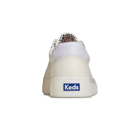 KEDS - PURSUIT LEATHER TRAINERS - CREAM/MULTI