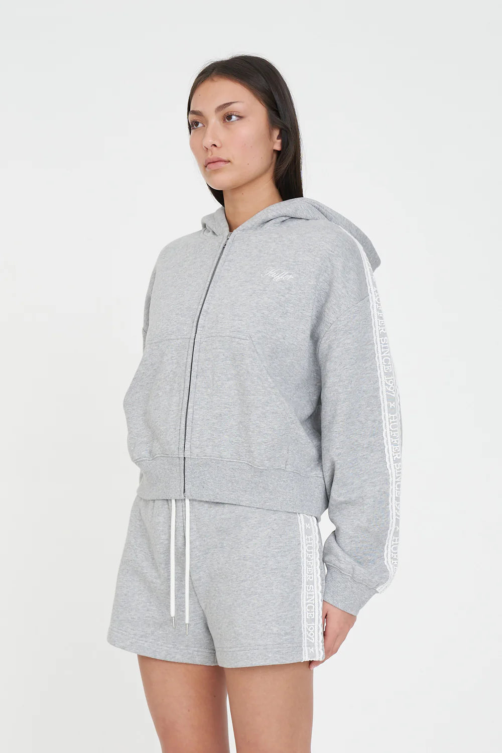 HUFFER CHERIE ZIP HOOD 350 - GREY MARLE