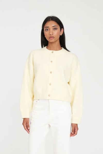 HUFFER - ELLE CROP CARDIGAN - FRENCH VANILLA