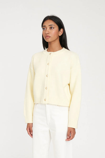 HUFFER - ELLE CROP CARDIGAN - FRENCH VANILLA