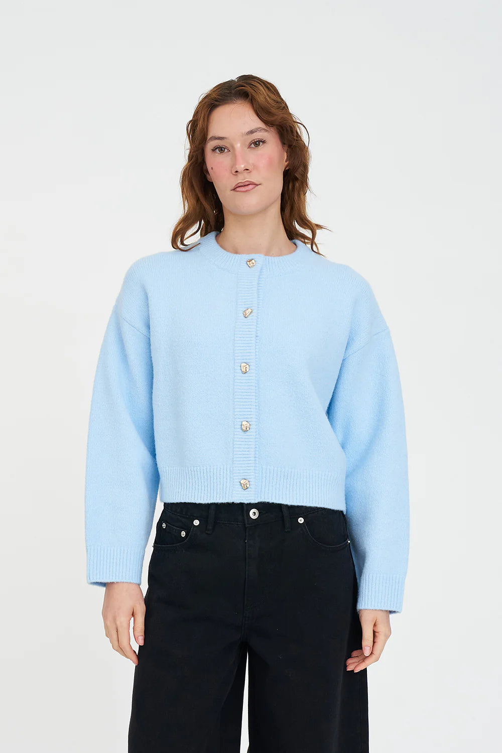 HUFFER - ELLE CROP CARDIGAN - ICEBERG