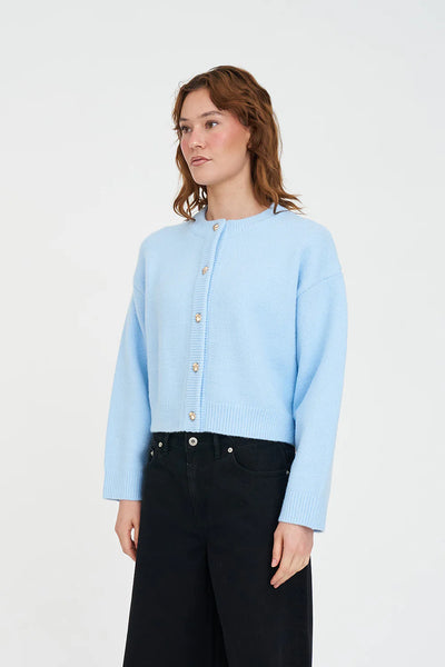 HUFFER - ELLE CROP CARDIGAN - ICEBERG