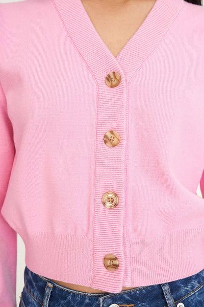 HUFFER - BIBI KNIT CARDIGAN - LYCHEE