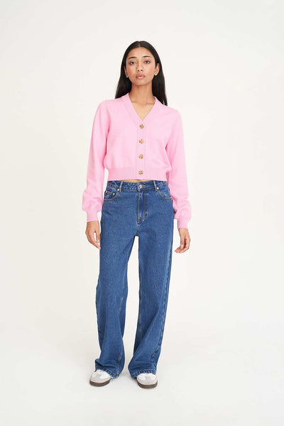 HUFFER - BIBI KNIT CARDIGAN - LYCHEE