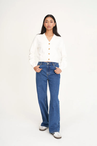 HUFFER - BIBI KNIT CARDIGAN - CHALK
