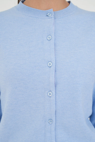 HUFFER CLASSIC BUTTON UP CARDIGAN - LIGHT BLUE