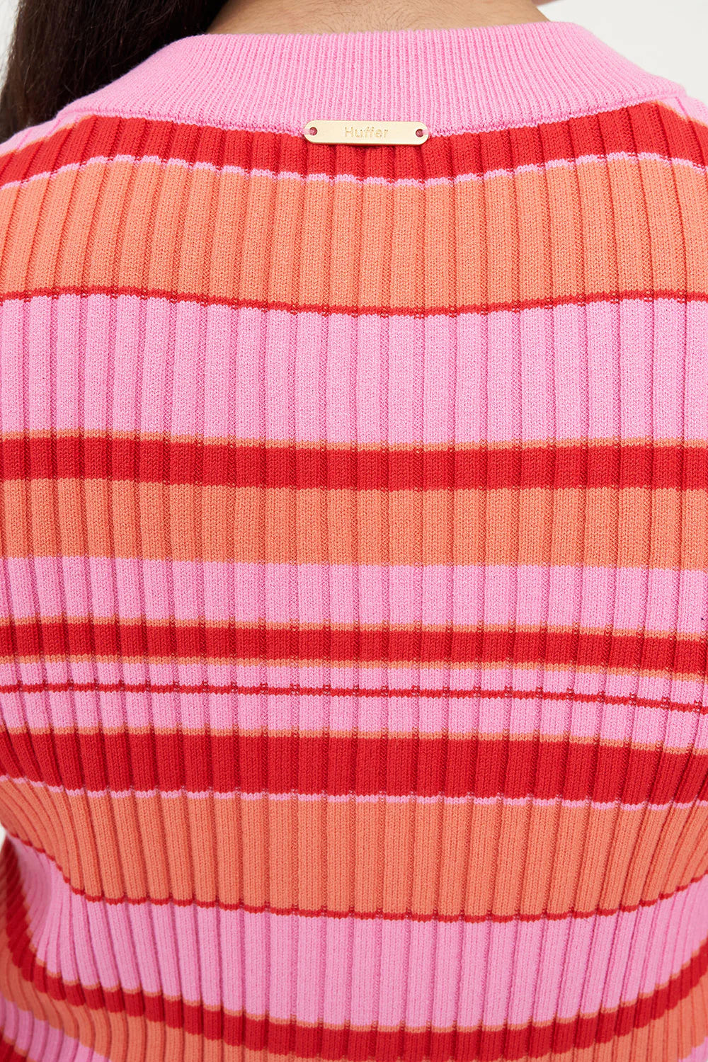 HUFFER - KYRA STRIPE KNIT CARDIGAN - HEATWAVE