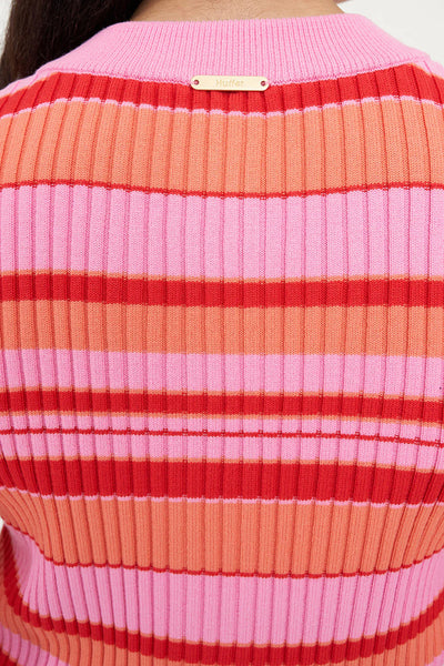 HUFFER - KYRA STRIPE KNIT CARDIGAN - HEATWAVE