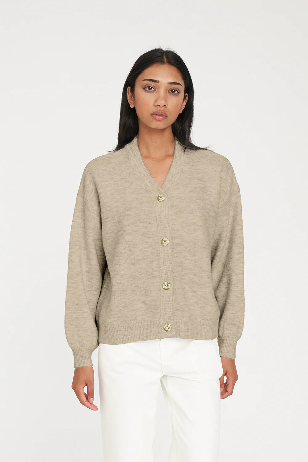 HUFFER - KENDALL CARDIGAN - OAT MARLE