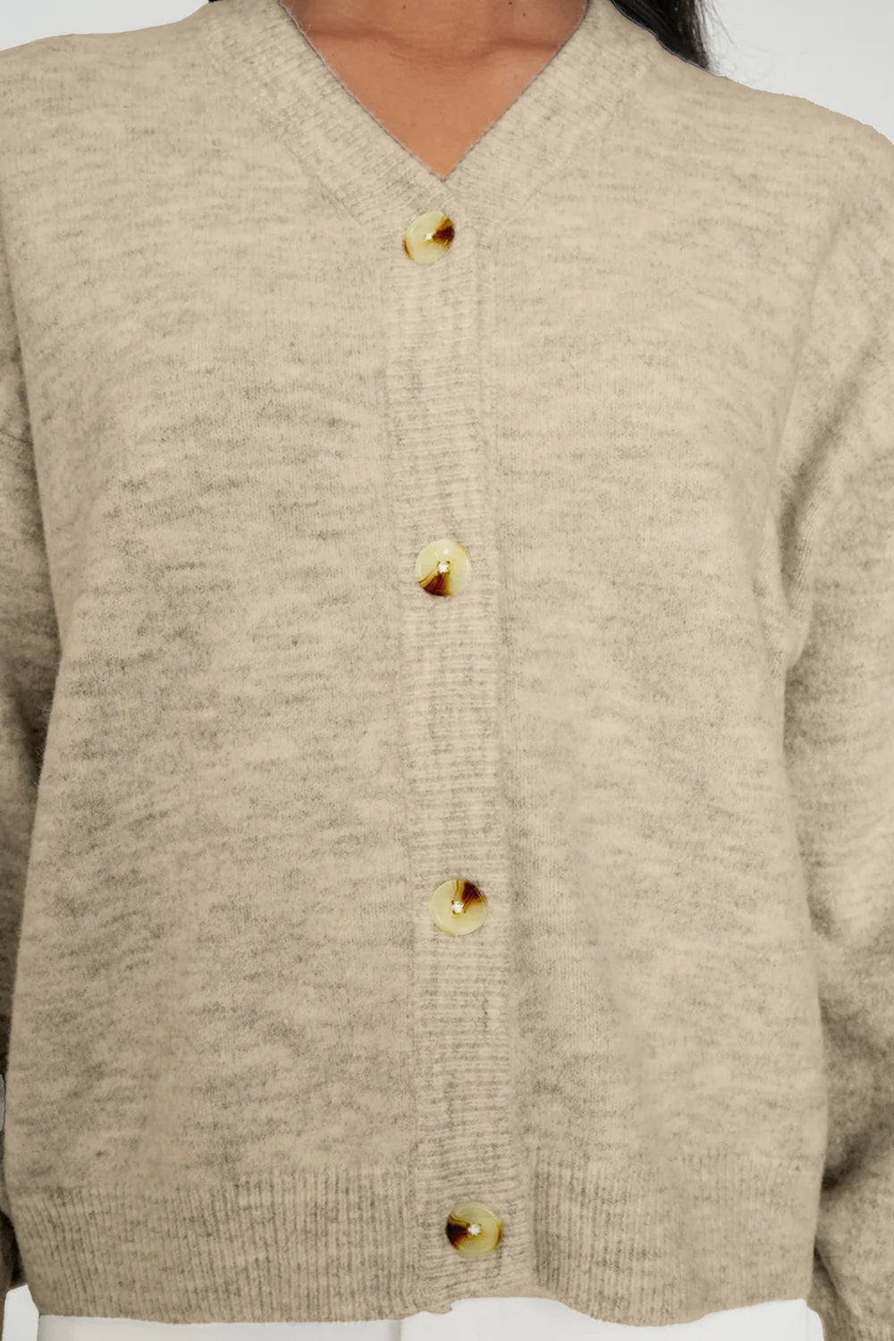 HUFFER - KENDALL CARDIGAN - OAT MARLE