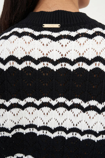 HUFFER - ZIGGY STRIPE VEST - BLACK/WHITE