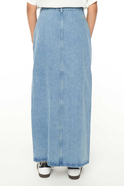 HUFFER - DENIM RIDER MAXI SKIRT - LIGHT WASH