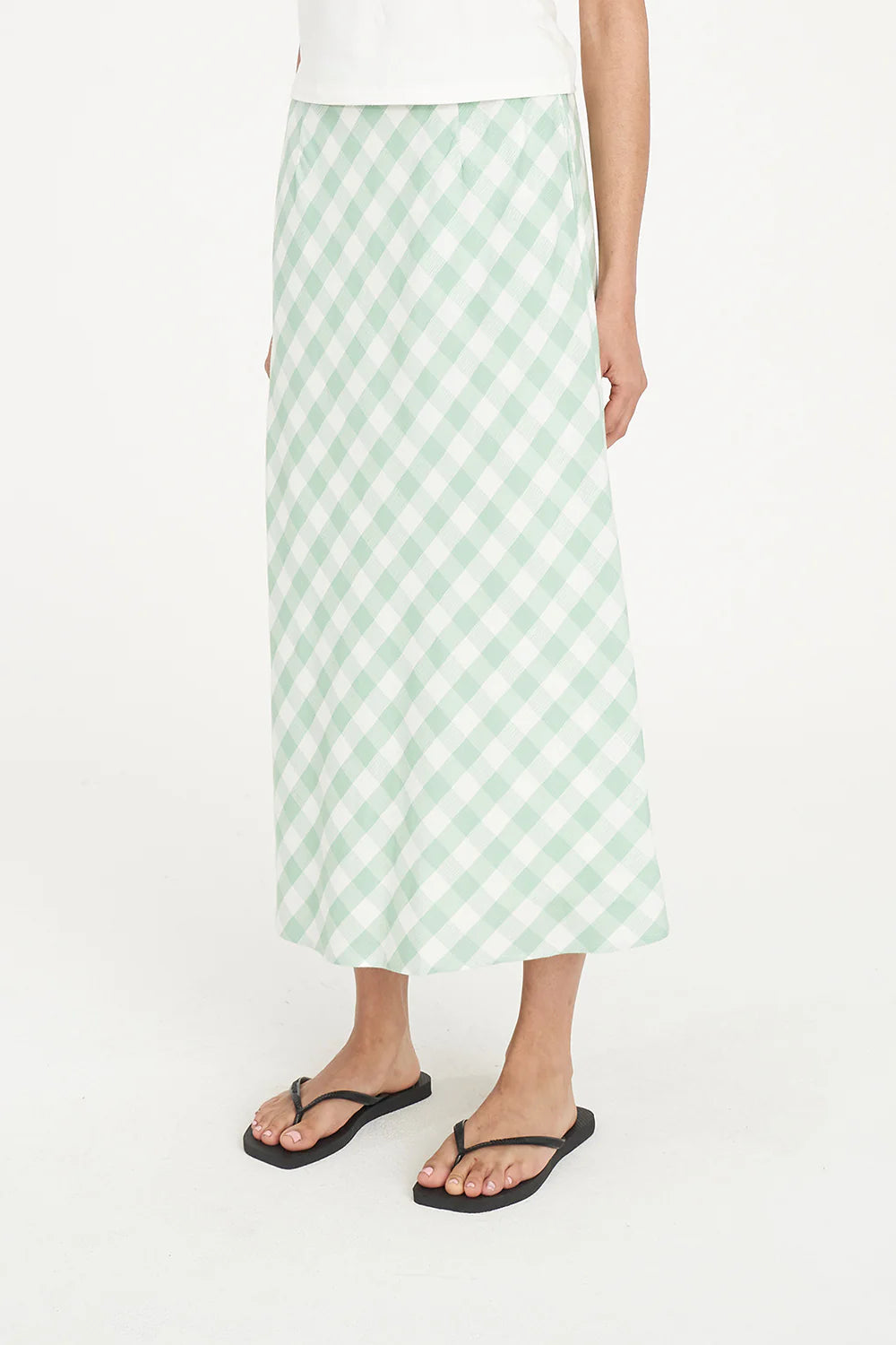 HUFFER - CELINE LILA MIDI SKIRT- MATCHA/CHALK