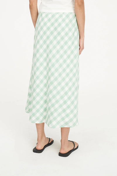 HUFFER - CELINE LILA MIDI SKIRT- MATCHA/CHALK