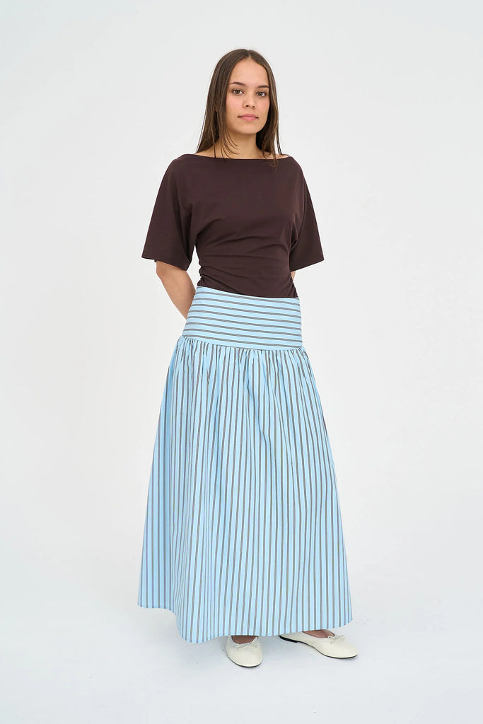 HUFFER STRIPE ASHTON SKIRT - BAY BLUE