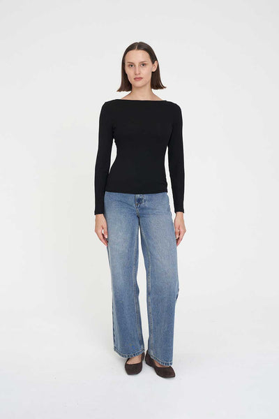 HUFFER - CLASSICS  LS JERSEY TOP - BLACK