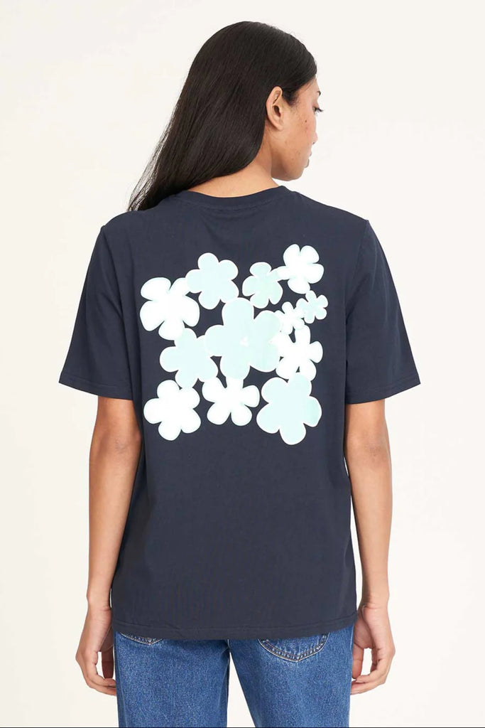 HUFFER CLASSIC TEE 170/FLOWERBOMB - NAVY