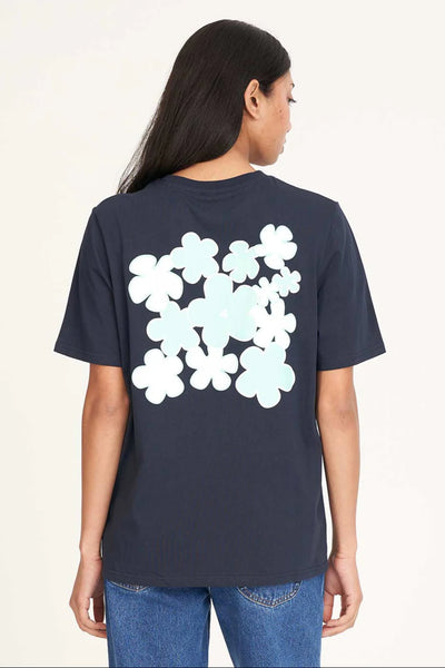 HUFFER CLASSIC TEE 170/FLOWERBOMB - NAVY