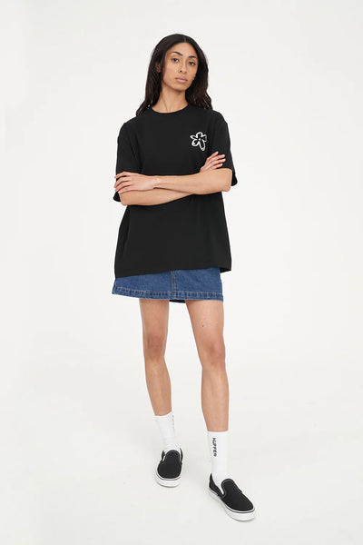 HUFFER - RELAX TEE 220/DAISY CHAIN - BLACK