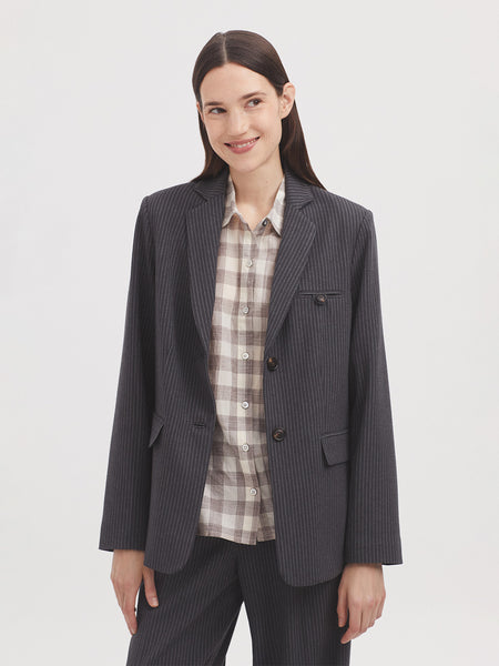 NICE THINGS - BLAZER - GREY PINSTRIPE