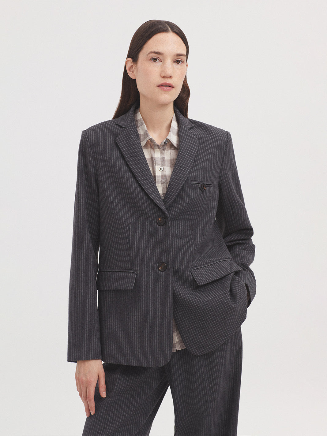 NICE THINGS - BLAZER - GREY PINSTRIPE