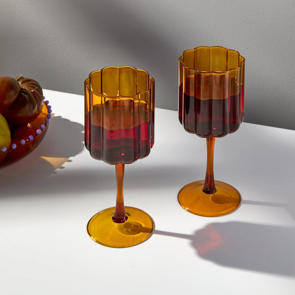 FAZEEK WINE GLASSES - Amber