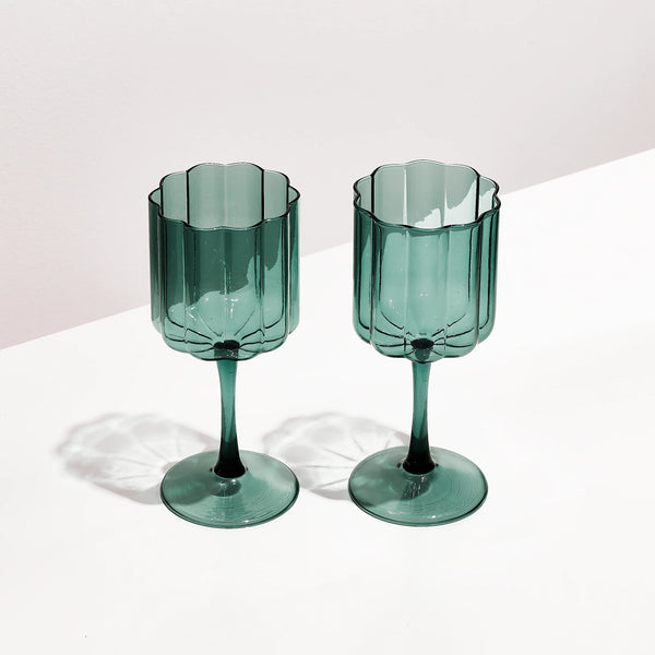 FAZEEK WINE GLASSES - TEAL