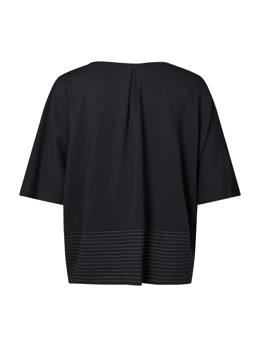 MARCO POLO - SPLICED PINSTRIPE TOP - NAVY