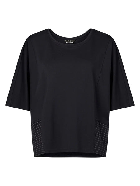 MARCO POLO - SPLICED PINSTRIPE TOP - NAVY